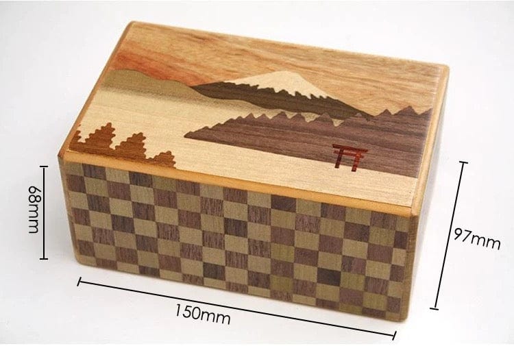 Hakone Maruyama Inc Japanese Puzzle Box Japanese Handmade Puzzle Box 5 Sun 10 Steps Hakone-Fuji
