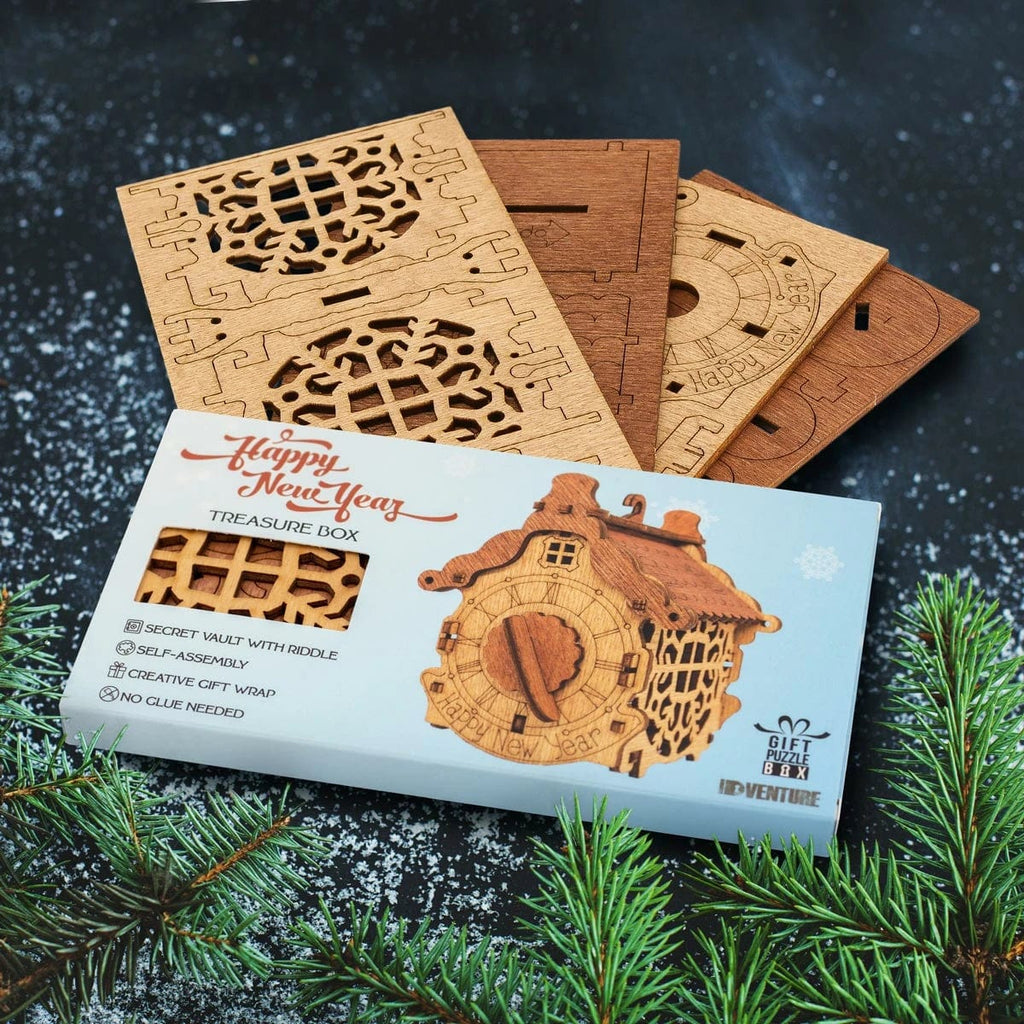 Idventure Puzzle Box Happy New Year - Puzzle Box Wooden Kit