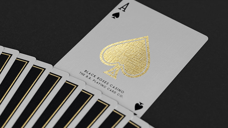 New2Play Playing Cards Gold Foil Black Roses Casino Playing Cards