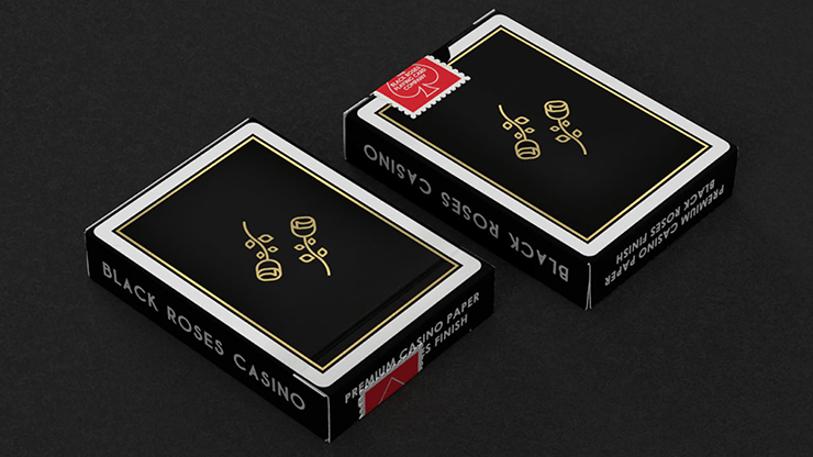 New2Play Playing Cards Gold Foil Black Roses Casino Playing Cards