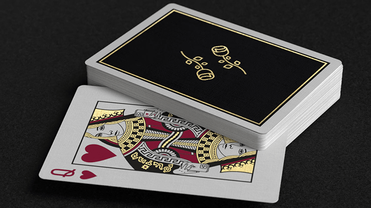 New2Play Playing Cards Gold Foil Black Roses Casino Playing Cards