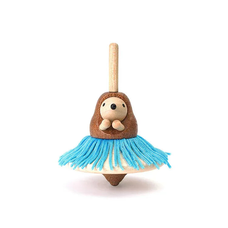 New2Play Spinning Tops Hedgehog Wooden Spinning Top - Wooderful Life