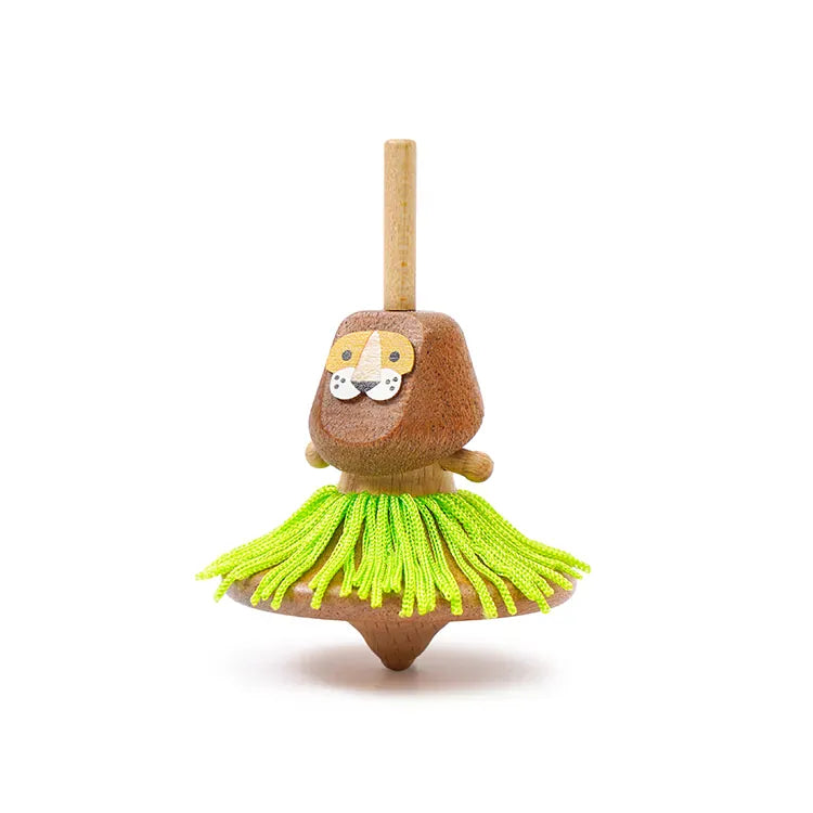 New2Play Spinning Tops Lion Wooden Spinning Top - Wooderful Life