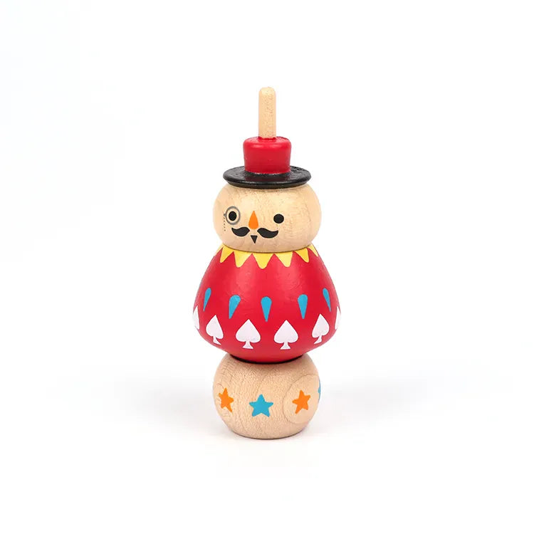 New2Play Spinning Tops Magician (Red) Wooden Spinning Top - Wooderful Life
