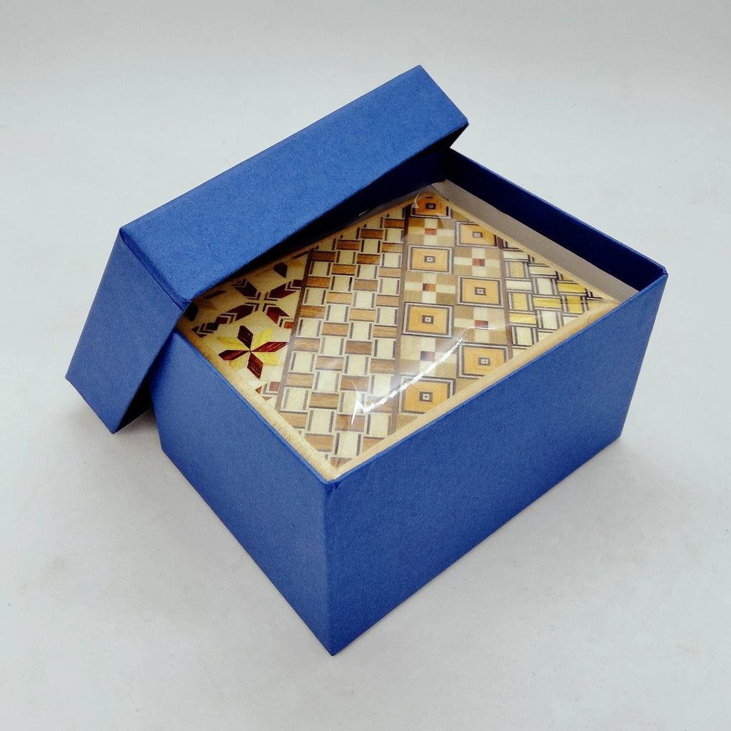 OKA CRAFT Japanese Secret Box Japanese Handmade Puzzle Box - 3 sun 18 steps - Yosegi/Ichmatsu