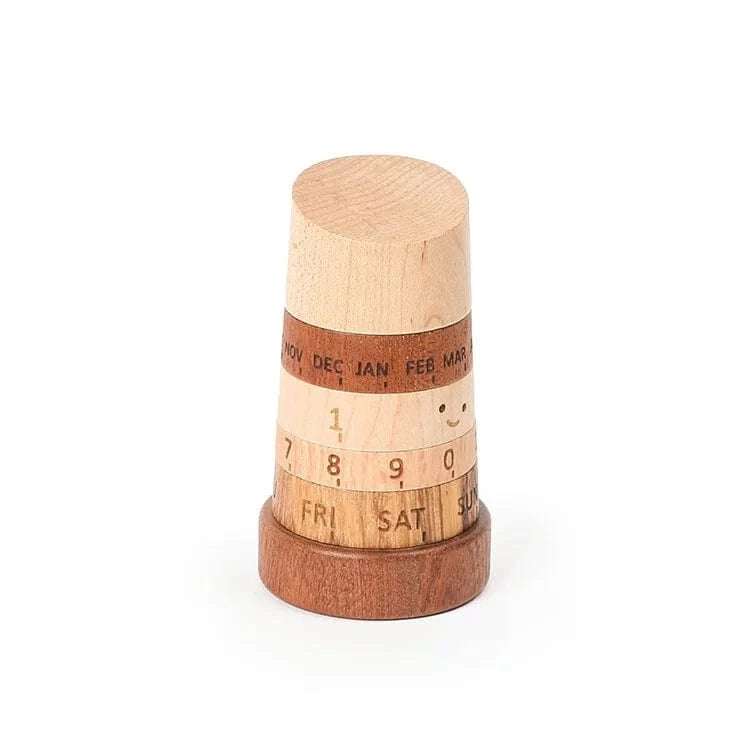 Woodful Life Amusement Rotating Calendar Wooden Man