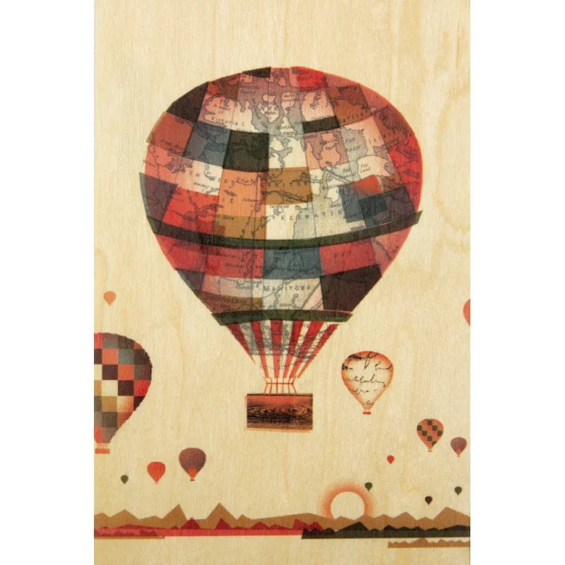 Woodhi Wooden Postcard Air Balloon, Front Side