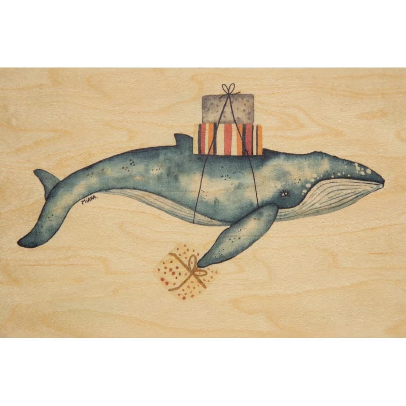 Woodhi Wooden Postcard Whale, Front Side