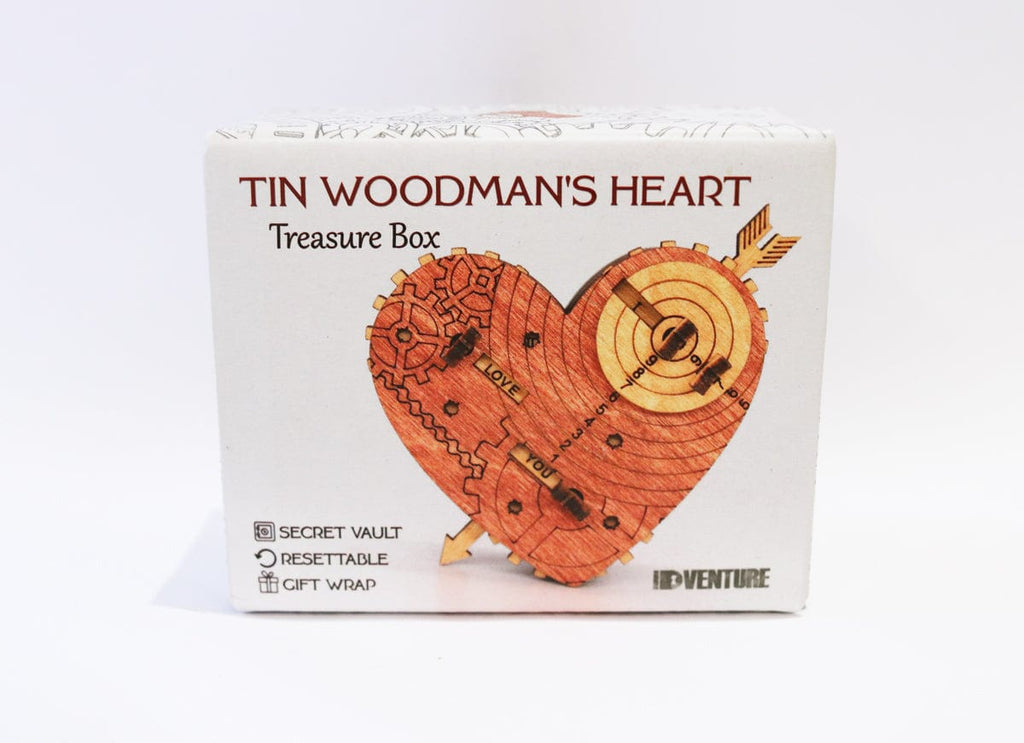 idventure Puzzle Box Tin Woodman's Heart. A mechanical box with a code lock. Prefect Valentine's Gift