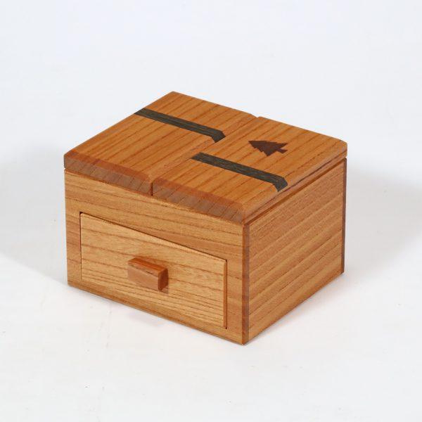 Karakuri Creation Puzzle Japanese Handmade Puzzle Box - Drawer with a Tree