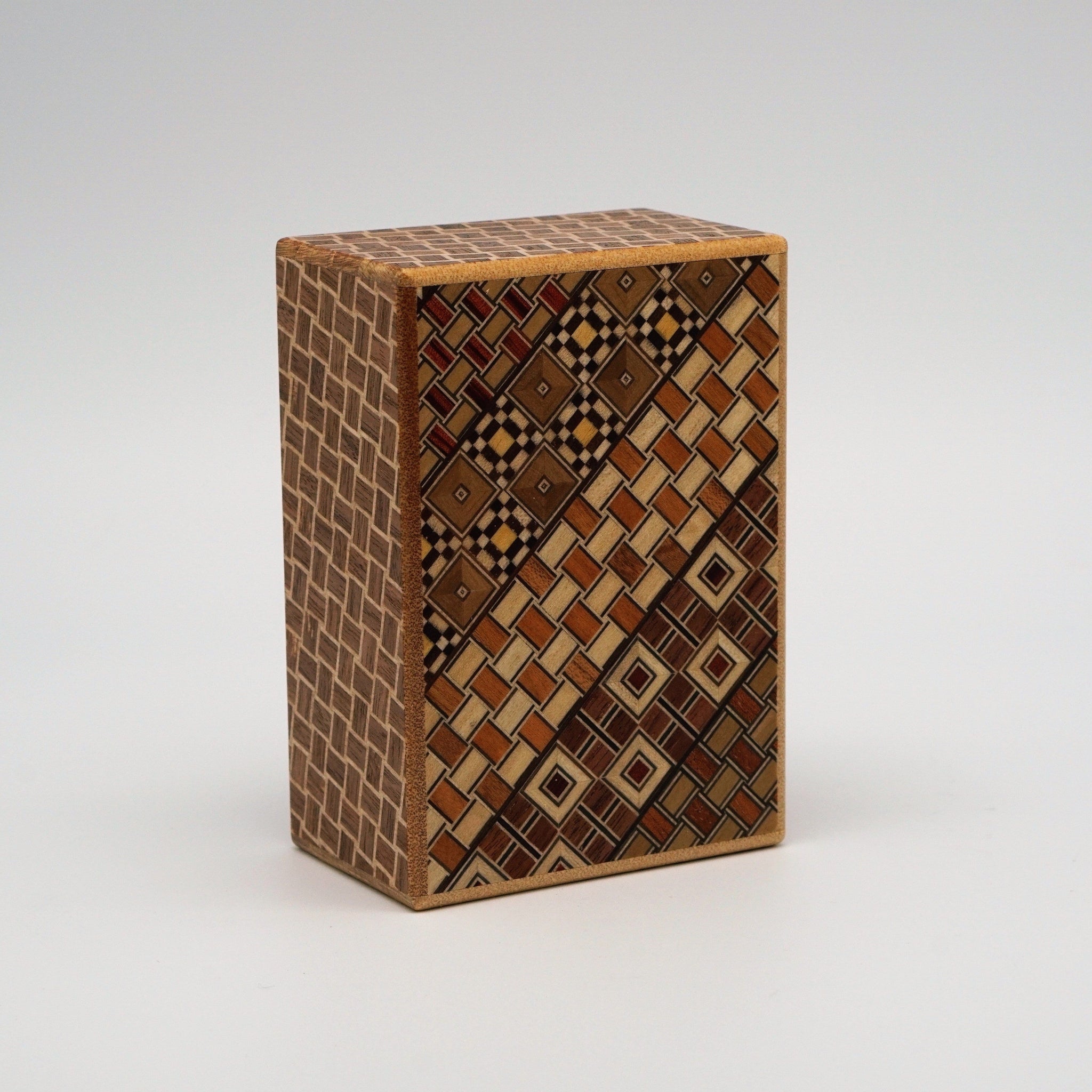 Japanese Handmade Puzzle Box 4 Sun 12 Steps Yosegi / Kuzushi